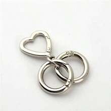 Alloy Heart Element 1 Set Heart-Shaped Spring Clasp And Spring Ring Combination, Convenient Key Chain, Dog Leash Clip, Backpack Accessory, Key Chain Pendant, Can Open Handbag Strap Connector, Outdoor Camping Hiking Accessory, Suitable For DIY Lanyard Dog Clip, Jewelry Metal Key Chain, Metal Shaped Key Chain, Bag Hook Dog Leash Clip, Wedding Anniversary Gift Party - Multicolor - View 8