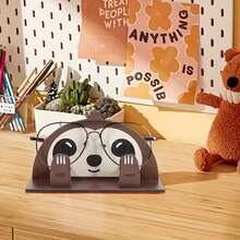1pc Creative Animal Shaped Fashion Glasses Storage Rack, Detachable Wooden Desktop Eyeglasses Display Stand, Animal Shaped Glasses Organizer, Vanity Eyewear Holder - Animal - View 2