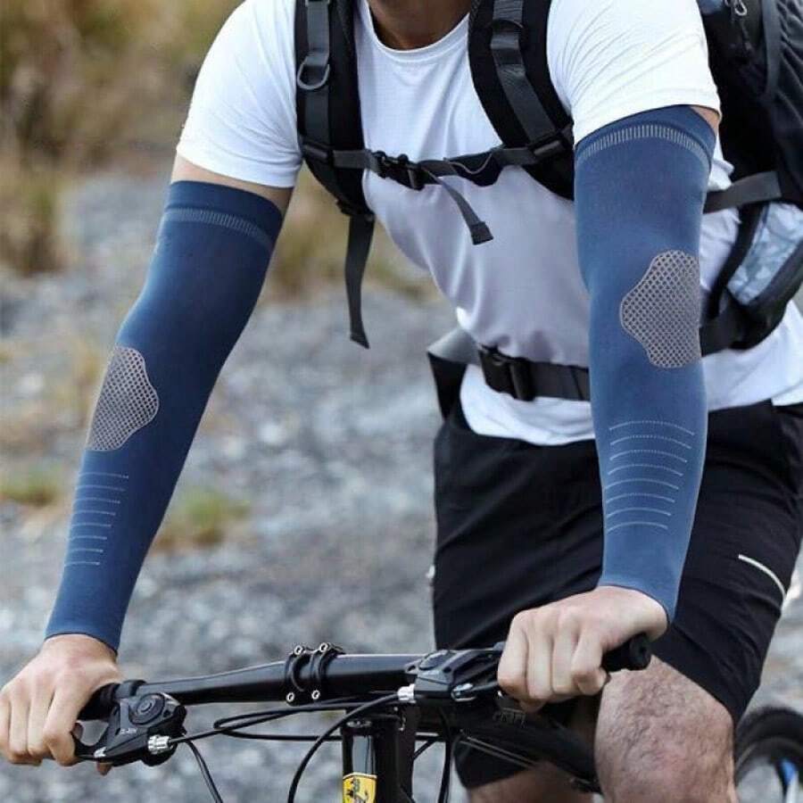 Summer Ice Sleeves Unisex Sun Protection Arm Sleeves, Mountaineering Sunscreen Ice Silk Sleeve Covers Outdoor Cycling Fishing Sun-Shading Anti-Slip Sports Arm Sleeves - Multicolor - View 1