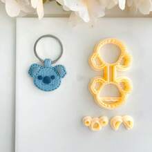 Sewing Keychain Clay Cutter, Cat Paw Leather Keychain Clay Cutting Machine Sewing Keychain Polymer Jewelry Clay Cutter, Soft Pottery Jewelry DIY Mold - Yellow - View 4