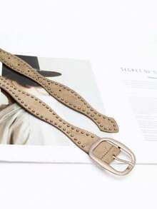 Ladies' Retro Punk Style Double Row Rivet Belt Accessories, Niche Metal Belt Waist - Multicolor - View 4