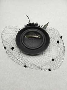 1顶优雅迷你礼帽，肯塔基德比风格，带面纱，适合女士下午茶、新娘婚礼、万圣节、教堂活动、高顶礼帽、锐舞派对、万圣节配饰、准新娘、迷你高顶礼帽、迷你头饰、迷你礼帽、礼物 - A - 查看 3