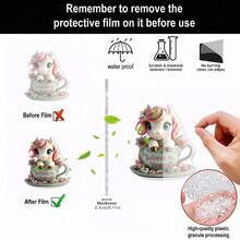 1pc Cartoon Animal Acrylic Pendant, Suitable For Car Rearview Mirror Decoration, Keychain, Backpack Accessory, Gift, 2D - Multicolor-gold Thread - View 8