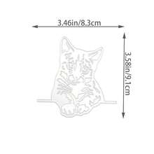Cute Cat Silhouette Template, Suitable For Card Making, Animal Metal Cutting Mold, Greeting Cards, Birthday Wishes Paper Cutting, Embossing Template, DIY Scrapbooking Decoration, Wedding, Birthday Greeting Cards And Other Scenarios - Silver-white - View 5