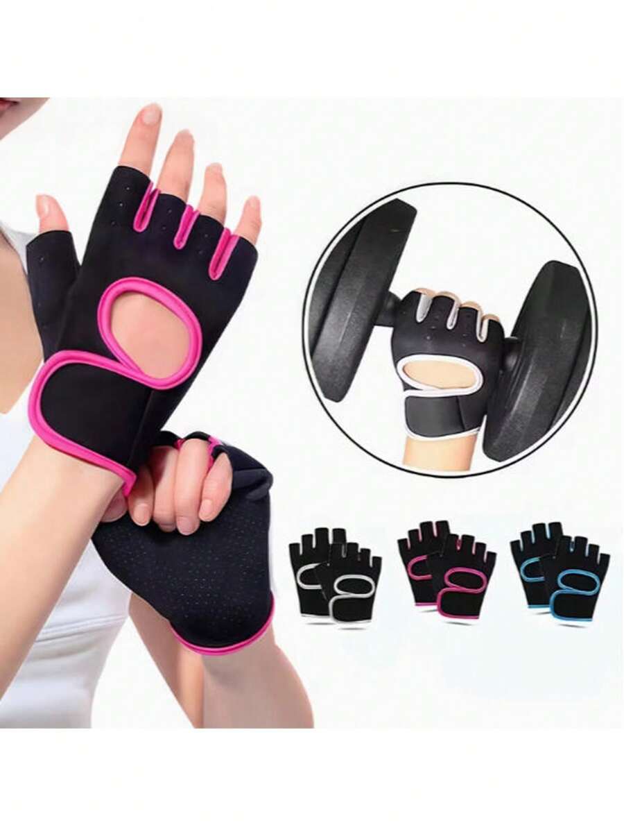 1 đôi găng tay tập thể dục hở ngón, găng tay thể thao tập luyện, găng tay đạp xe unisex - phong cách 1 - Xem 1