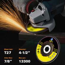 3/5/10 Pieces Of 40-Mesh Flanged Grinding Discs, With A Diameter Of 4.5 In And An 0.87-In Shaft Seat. T27 Hard Zirconia Grinding Discs, Used For Polishing And Grinding Of Metals, Woods, And Stainless Steel. - 4.5-inch Sanding Disc - View 2