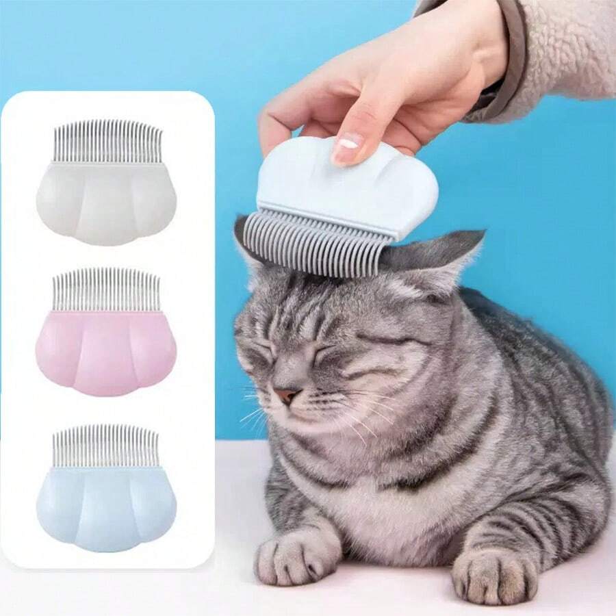 1/2pcs Pet Grooming Massage Brush, Designed To Easily Remove Cat Loose Hair With One-Click, Groom, Clean, Relieve Stress, Improve Fur Health - Multicolor - View 1