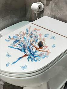 1 miếng dán trang trí nhà vệ sinh hình thiên thần cô gái ba lê nhiều màu sắc, decal dán tường phòng tắm, nhà bếp, phòng khách, phòng ngủ, decal trang trí nhà cửa ngộ nghĩnh, decal dán tường PVC chống thấm nước, có thể tháo rời, dễ dán và dễ gỡ, trang trí nhà cửa, decal dán tường. - Nhãn dán trang trí nhà vệ sinh - Xem 8