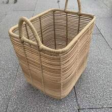 1pc Nordic Style Wooden Color Rattan Woven Desktop Storage Basket, Ultra Versatile Organizer For Snacks, Toys And Miscellaneous Items, Space-Saving, Elegant Rattan Craft For Living Room, Kitchen, Office, Dorm, Spring Home Organization And Daily Use, Compact Yet Capacious For Clutter Control And Routine Storage - View 8