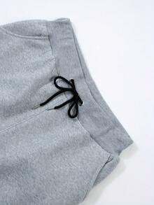 Men's Casual Eagle Print Fleece Jogger Pants With Pocket And Drawstring - Màu Xám nhạt - Xem 6