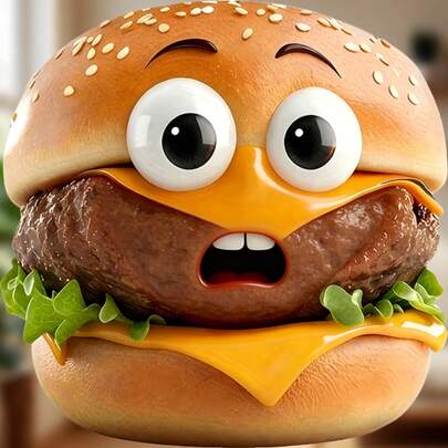 1pc Tooth-Shaped Cheese Surprise Shocked Cheeseburger Buddy, Extremely Cute Decor To Brighten Up Your Kitchen