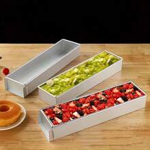 3pcs Set [1 Mold + 2 Cake Spatulas] Rectangular Tiramisu Cake Tray Mold And Accessories Set, Lightweight Dessert Tools With Stable Base - Essential For Tiramisu, Cheesecake And Mousse Cake, Perfect For Bakers And Home Baking Enthusiasts, Please Note The Marked Dimensions - Multicolor - View 6