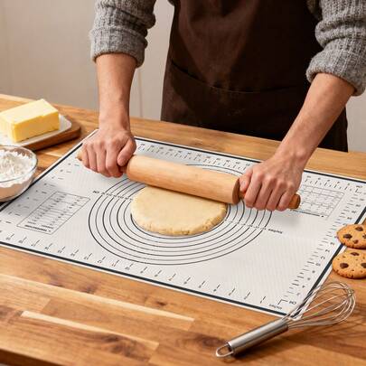 1pc Non-Stick Kneading Mat, Baking Mat, Rolling Mat, Kitchen Dough Pad, Home Baking Tool, Bakery, Restaurant, Hotel Kitchen Supplies, Multiple Sizes Available