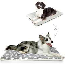 1 pieza Cojín de cama suave para mascotas, alfombra de jaula lavable con estampado de estrellas lindo, adecuado para perros pequeños/medianos/grandes, cama de gato de felpa de doble cara, gris - Multicolor - Ver 7