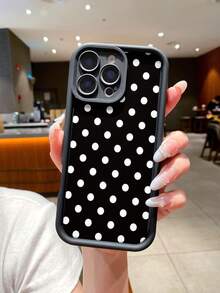 复古波点手机壳，兼容苹果17、Air Pro Max、16 Pro、15 Pro、14、13、12、11，哑光表面，独特创意设计，保护套 - 高竹復古黑點 - 查看 8