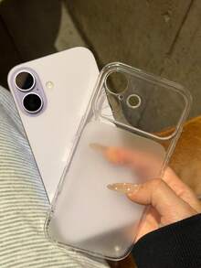 极简透明亮面摄像头保护手机壳，兼容 17 Pro Max、17 Pro、17 Air、16 Pro Max、15、14、13 Pro Max，磨砂透明后盖 - 無色 - 查看 3