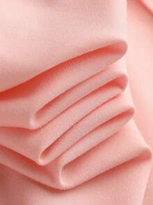 少女风连衣裙，荷叶边袖口设计，“保持冷静”标语及卡通人物点缀，休闲无袖款式，适合周末郊游、朋友聚会及日常休闲穿着。 - 粉色 - 查看 5