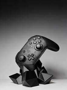 3D Printed Game Controller Stand, Non-Slip Crystal Shape Stand, 3D Printed Geometric Shape Controller Stand, Durable Gaming Accessory Stand, Game Controller Stand, 3D Geometric Crystal Shape Game Controller Stand, Universal Game Controller Stand, Fashionable Polygon Base Fits 4-5 Controllers - A - View 4