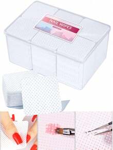 1080片/盒 无绒指甲清洁湿巾 柔软一次性指甲清洁棉片 适用于卸除凝胶指甲油 美甲清洁和卸甲工具 美甲沙龙用品 - 彩色 - 查看 10