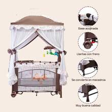Corral Bebe Toldo Cuna Movil Mosquitero Plegable 4 Colores Rosa - Marrón - Ver 5