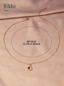 Hihho 1件圆形镶钻蛇骨链项链，镀金奢华款，适合不同场合和风格 - 圓形 - 查看 9