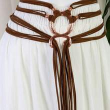 1pc Plus Size Knotted Rope Belt, Suitable For Women, Nordic Witch Waist Chain, Troll Diagonal Waist Belt, Shaman Pagan Viking Accessory, Bohemian Renaissance Market Waist Rope, DIY Waist Rope - C - View 1