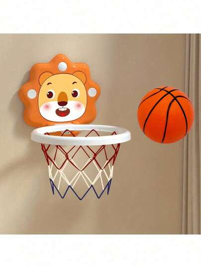 Cartoon Animal Basketball Hoop Set With Mini Ball And Air Pump - Suitable For Indoor/Outdoor Play, For Kids 3+ Years Old