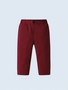 BOARNSEORL 两件套男童绅士套装，长袖衬衫配红色长裤和领结，时尚有型，适合一周岁生日派对、婚礼、生日聚会等场合。 - 紅色 - 查看 3