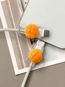 2个可爱汉堡和热狗面包造型的线缆保护套，20W通用Type-C安卓充电线礼品 - 彩色 - 查看 4