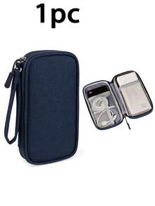 1个数码收纳包，适用于手机、数据线、硬币、珠宝、分类收纳、移动电源、鼠标、充电器、数据线、笔袋、硬盘盒、保护套、耳机收纳袋、旅行收纳袋、电子配件收纳包 - 查看 14