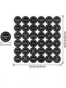 5 Sheets, 180pcs Total Round Spice Label Stickers, Writable & Erasable, Suitable For Kitchen Spice Jars, Food Containers, Spice Storage Box Lids - Multicolor - View 2
