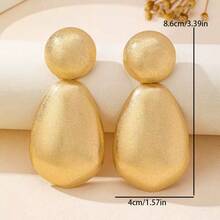 1 Pair Minimalist Geometric Water Drop Matte Earrings For Women - Yellow Gold - View 3