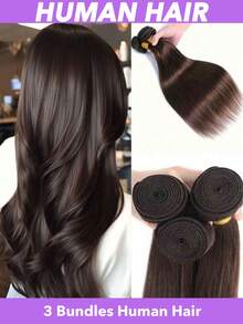 10A Brazilian Straight Human Hair Bundles 22 22 22 Inch 3 Bundles Straight Brazilian Virgin Hair Wefts - Silky Straight Remy Extensions For Women High-Quality Weavings - 3 Pieces Set Brazilian Human Hair Weave, Natural & Durable, Natural Black#1B #2 #4 - Multicolor - View 3