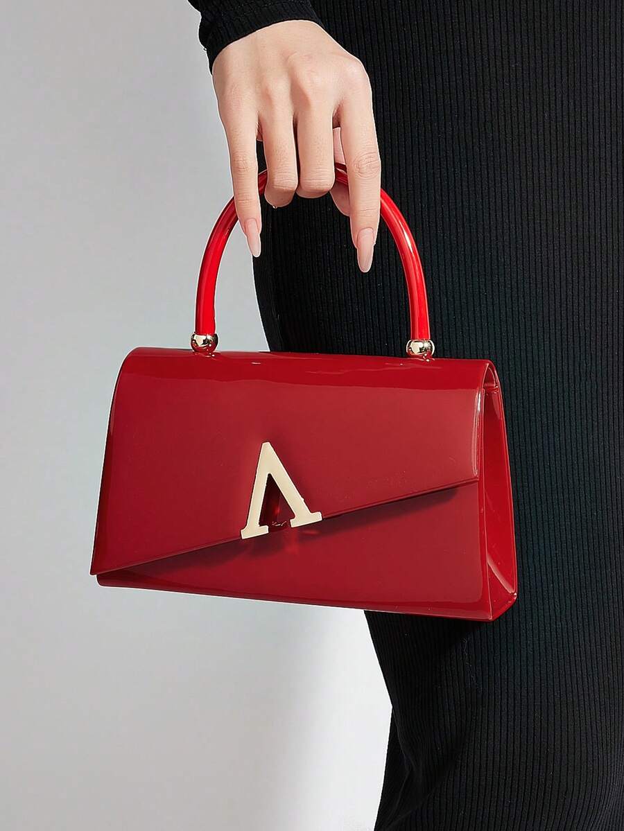 这款优雅精致、低调奢华的纯色漆皮手拿包轻巧便携，适合青少年、女性、大学生、年轻职业人士和上班族。它是办公室、校园、工作、商务、通勤、户外活动、旅行、野餐、派对、婚礼、晚宴和正式晚宴的理想之选。 - 紅色 - 查看 1