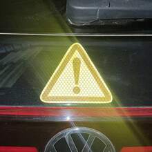 1pc Triangle Exclamation Mark Reflective Warning Sticker, Nighttime Driving Safety Reflective Sticker, Anti-Collision Sticker - A - View 7