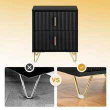 SoBuy Bedside Table With 2 Drawers For A Spring Mattress Bed, Side Table, Telephone Table, Nightstand, W X H X D: 40 X 47 X 40 Cm FBT115 - Black X2 - View 6