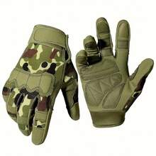 1 双男女通用户外运动全指透气手套，骑行防滑战术手套 - 白色 - 查看 14