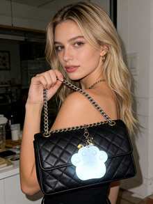 1个可爱猫爪心形包包灯，USB充电触控迷你便携钱包/手提包触摸灯，女士礼物迷你手电筒装饰氛围灯，最佳礼物 - 彩色 - 查看 2