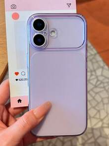 Minimalist Style Transparent Glossy Camera Protection Phone Case Compatible With IPhone 17 ProMax, 17Pro, 17, 16 ProMax, 15, 14, 13 Pro Max, Matte Transparent Backplate - Transparent Purple - View 4