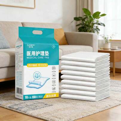 Extra Large Disposable Underpads Disposable Medical Care Pads | Ultra Absorbent & Thick Incontinence Bed Pads For Adults, Elderly, And Postpartum Recovery | 10 Count, 60x90cm