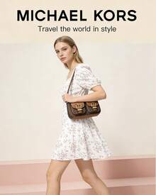 Michael Kors Bolso de mano con asa para dama ZOE, bolso de hombro con bolsillo con solapa - Marrón - Ver 1