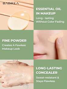 babrea 3-Color Concealer Palette, High Coverage, Waterproof, Natural Concealing, Suitable For Daily Makeup - Multicolor - View 7