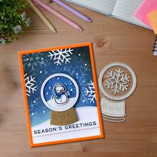 Creative Snowflake Crystal Ball Dies, DIY Scrapbooking Album And Embossing Stencil, Greeting Card Making Tool, Card Paper Cutting Crafts ,Gift Card Making Template Die Cuts. - Silver - View 2