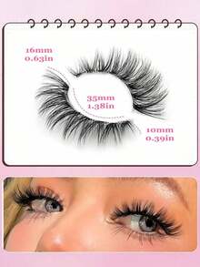 Pairs Brown Faux Mink Eyelashes, Transparent Stem, Fine & Thick Eye Makeup, Fluffy & Natural, Transparent Stem, 3D Curly, Full Strip Lashes, Eyelash Extensions, False Eyelashes, Lashes - Criss Cross Lashes 4 - View 5