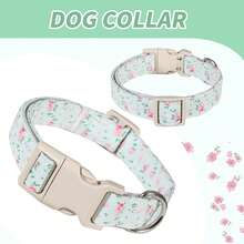 Spring New Emerald Flower, Floral Theme Pet Dog Collar, Adjustable Safety Buckle, Fits All Dog Breeds - Mixed color - View 4