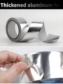 Heavy Duty High Temperature Silver Aluminum Foil Tape For HVAC Duct Systems, Dryer Vents, Automotive Exhaust Repair, Furnace Pipe Wrapping, Metal Bonding, Insulation, EMI Shielding, DIY Crafts - 1PC[Long:393.7in/Wide:1.18IN] - View 8
