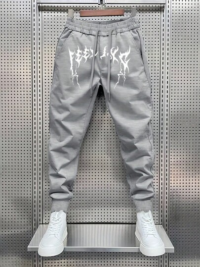 Calça Moletom Masculina Jogger Casual Flanelada Com Bolso Elastico Na Cintura e Cordão