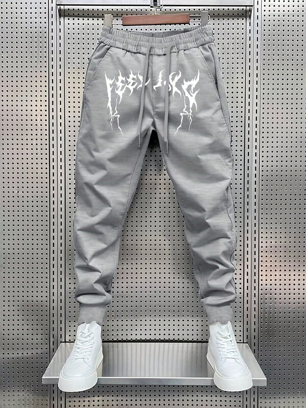 Calça Moletom Masculina Jogger Casual Flanelada Com Bolso Elastico Na Cintura e Cordão