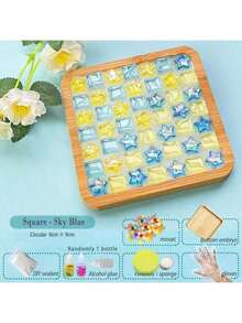 1 Set DIY Mosaic Coaster Making Kit, Includes Colored Glass Pieces And Bamboo Coaster Base - Handmade Home Decor Craft Set, Adult Desktop Decoration Handcraft Materials, Ideal Gift For Father's Day, Mother's Day/Birthday (For Craft Enthusiasts) Mosaic Craft Tool And Material Pack, Affordable DIY Gift - Multicolor - View 12