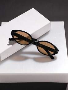 1 Pair Retro Oval Acrylic Fashion Glasses For Men, Suitable For Holidays, Daily Wear, And Gift - Multicolor - View 10